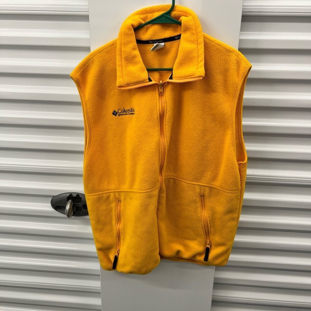 Vintage Yellow Columbia Fleece Vest Size Large